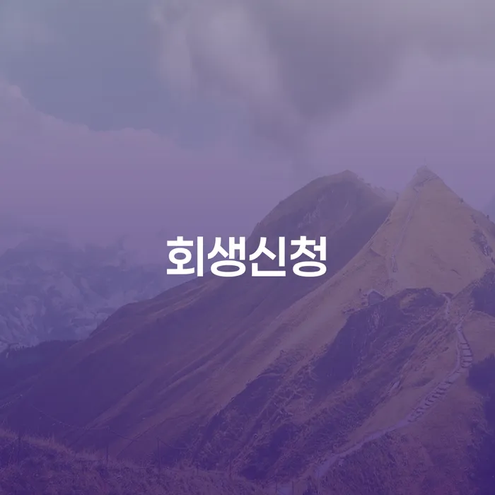 개인회생 기간 빚 합법적인 빠른방법 확실한 진행