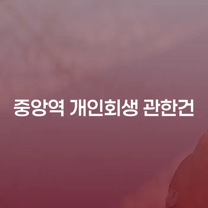중앙역 개인회생 관한건