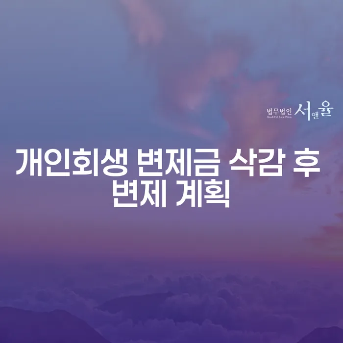 개인회생 변제금 삭감 후 변제 계획은 가능한가요?