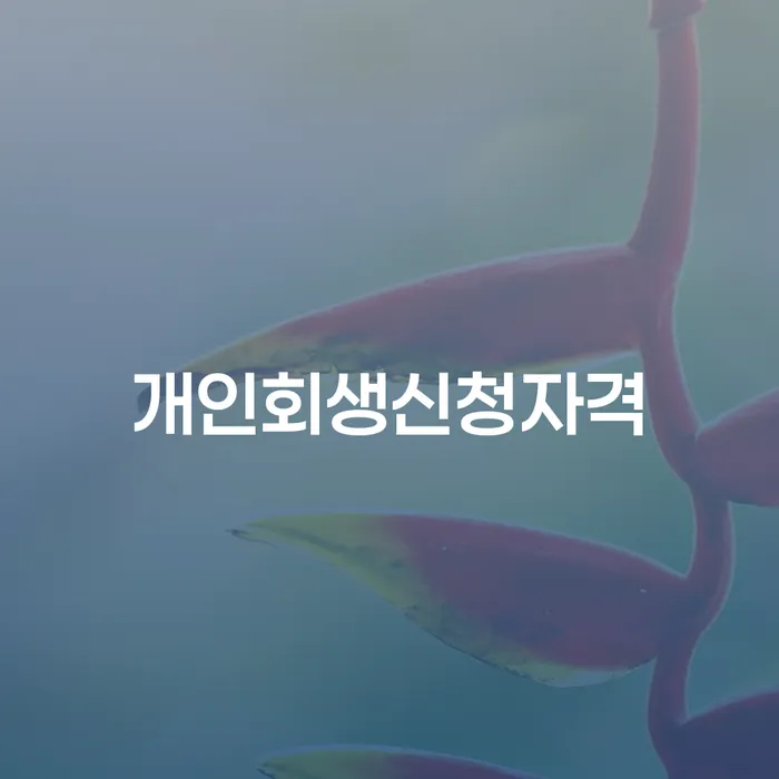 반포동 개인회생신청자격과 성공적인 재정 회복 방법